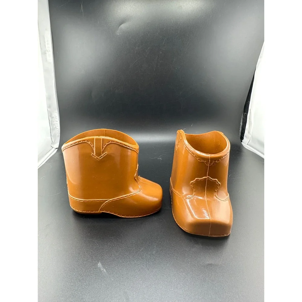 Coleco Cabbage Patch Kids Cowboy Western Brown Boots Cowgirl 1980s Vtg Doll Shoe
